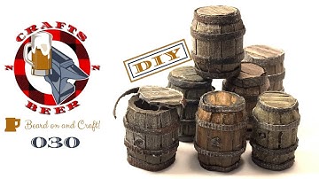 #30 DIY Miniature Beer Barrel, Beer Keg props Tutorial in Cardboard for D&D Tabletop Terrain & Rpg