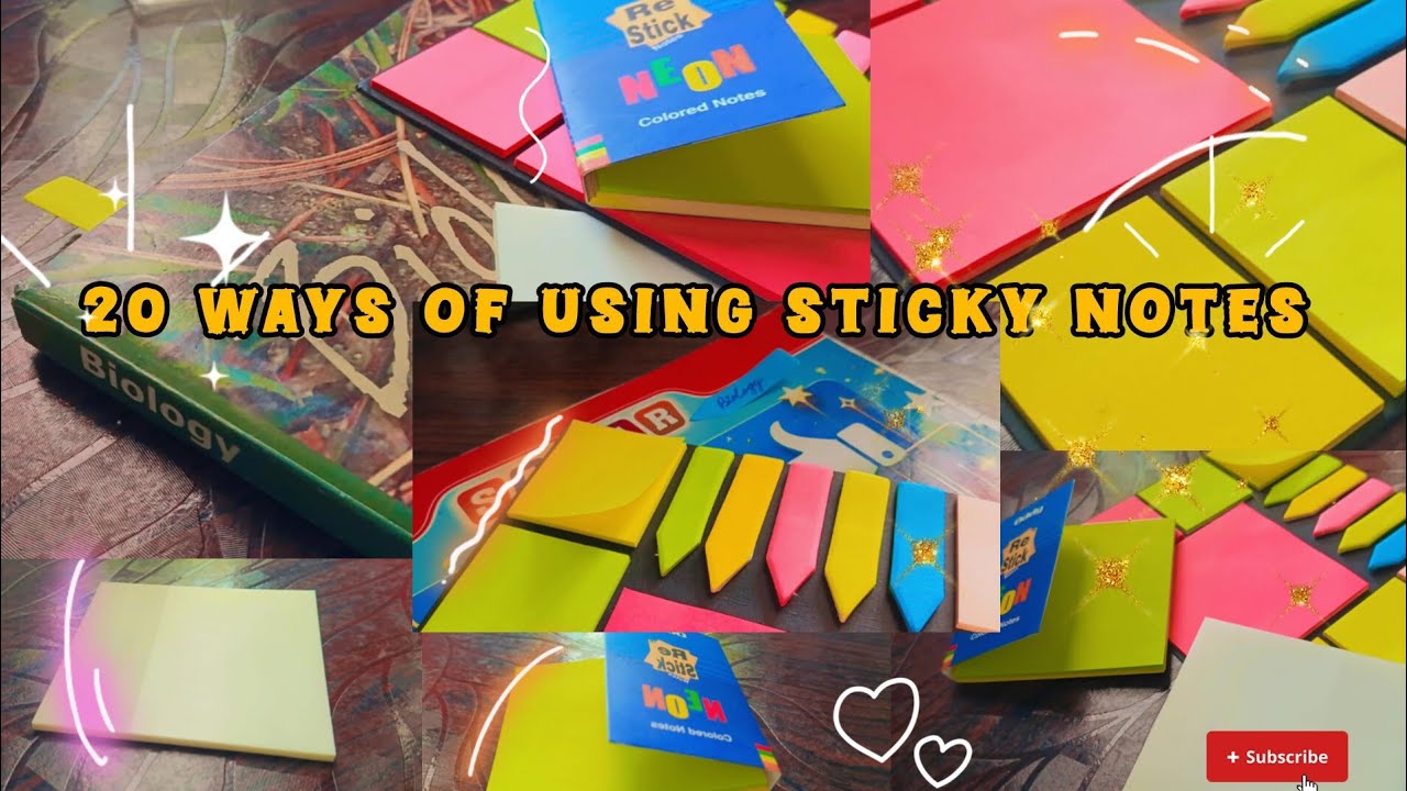 20 ways of using sticky notes 📝| very helpful video | this video will ...