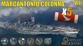 Marcantonio Colonna 5 Kills &amp; 164k Damage | World of Warships