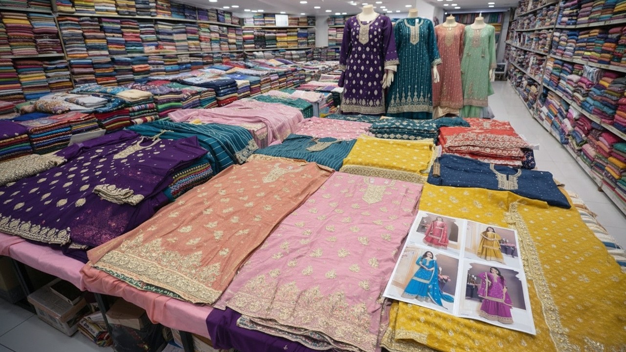 मार्केट से भी सस्ते पाकिस्तानी सूट सिर्फ हरिओम फैशन में  l Party Wear Suit Wholesale Market In Surat