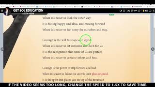 Explanation of  Courage poem Eng ferry class 7 | Class 7 English Ferry | english ferry answer key