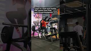 Lunges with hack squat machine.#shortvideo #youtubeshorts #shorts #shortvideo #legtraining