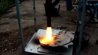 Waste oil burner Downwards firing for scrapping