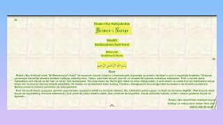 Üstad-I Hakikî Kurandır. Tevhid-I Kıble Bu Üstadla Olur. Mesnevi-I Nuriye - 7