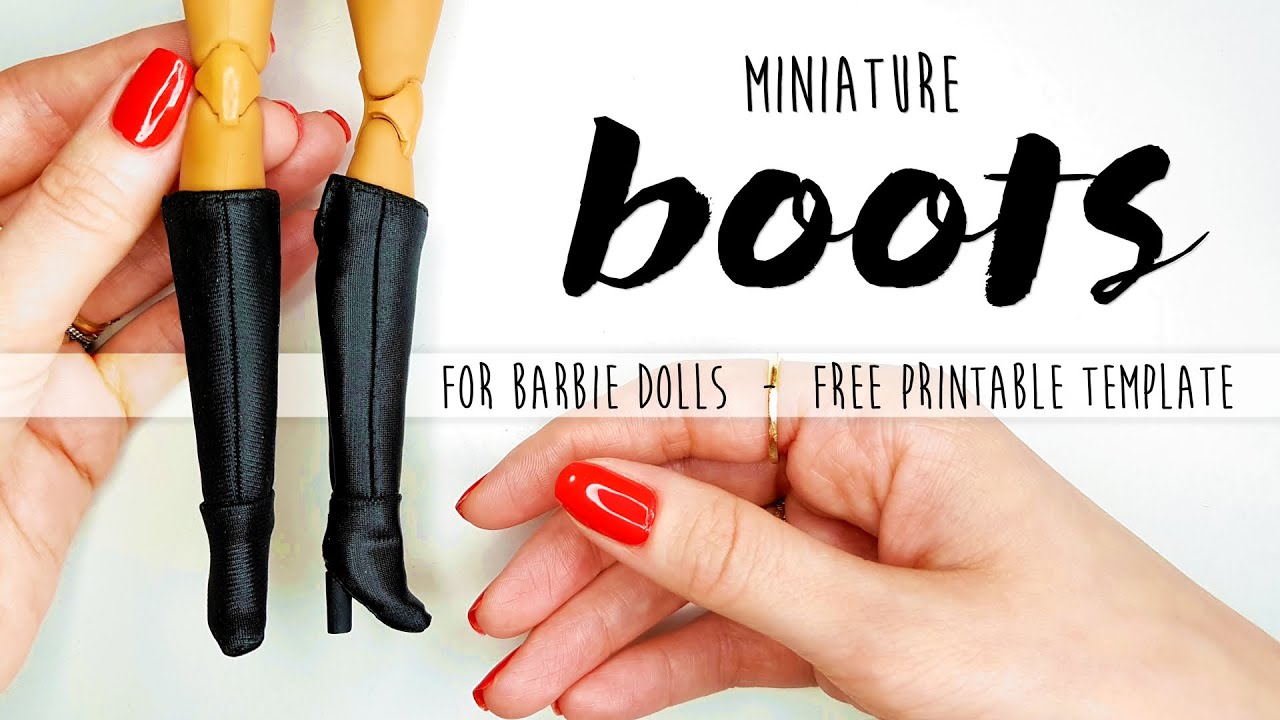 DIY MINIATURE leather BOOTS, How to make miniature boots for dolls