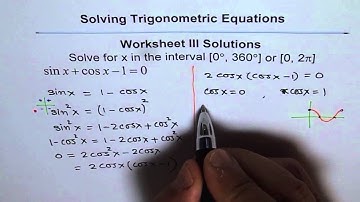 Trigonometric Equations Worksheet 3 Solution Q1 - EDEXCEL - GCSE - SAT