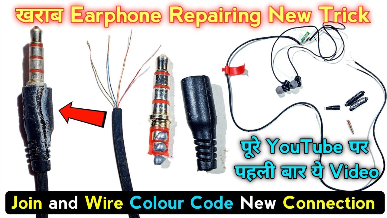 Cut Earphone 3.5mn Jack Wire Colour Code Connection Boat Earphone Repair YouTube