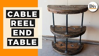 Cable Spool Projects:  Cable Reel End Table - Recycled Furniture Project