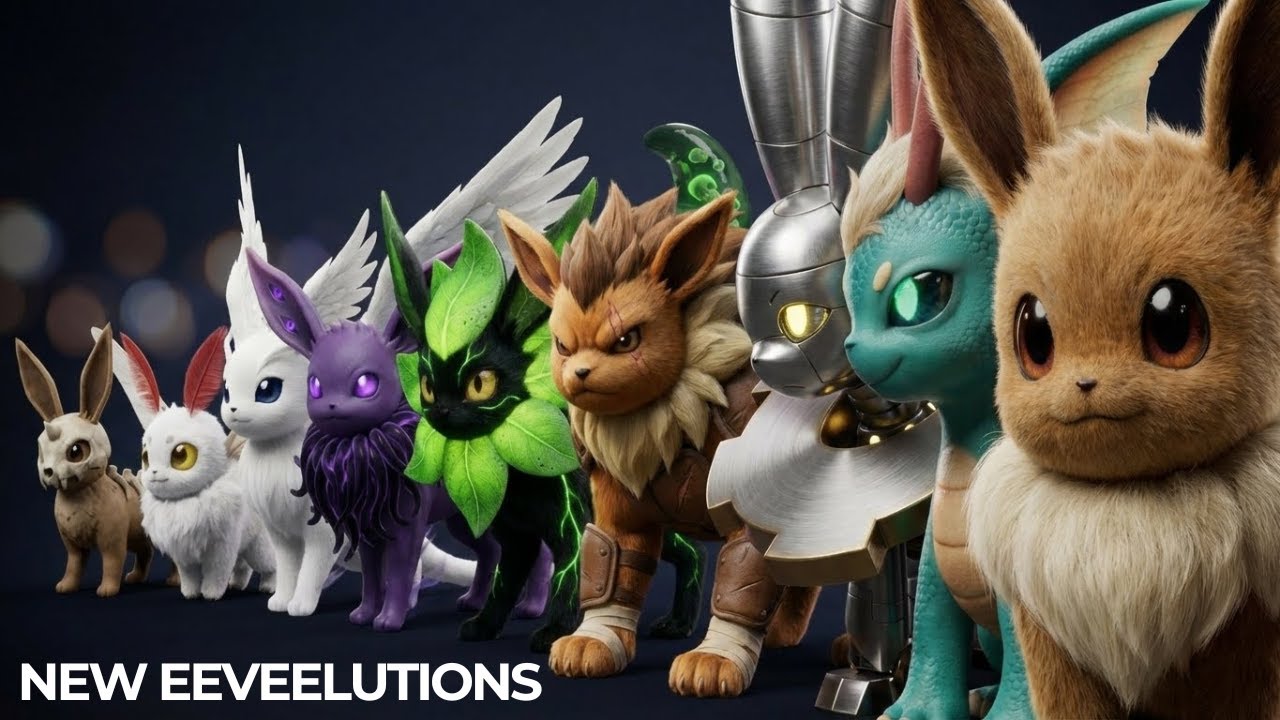 Real Life Pokémon: Eevee | 9 New Eeveelutions Designed (All Missing Types) | Reimagined with AI