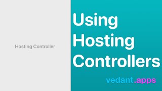 How to use Hosting Controllers with SwiftUI (SwiftUI in UIKit)