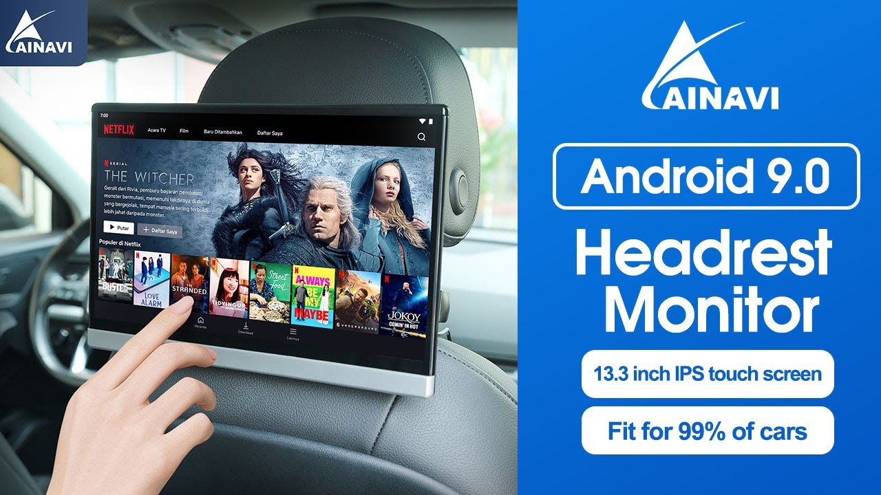 13.3 Inch Android 9.0 Headrest Monitor for Car TV Touch Screen 4K 1080P ...