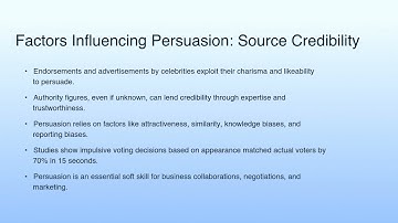 Factors Influencing Persuasion: Source Credibility | Lecture 33: The Art of Persuasion - II