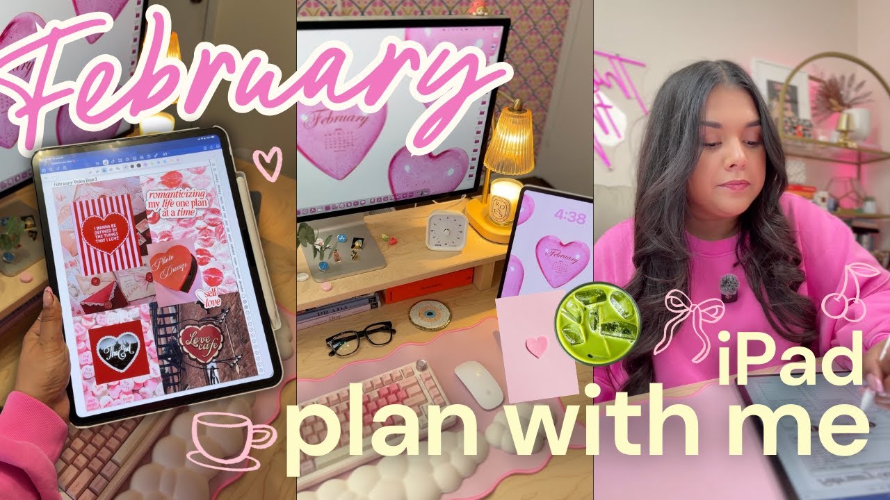Планируйте февраль вместе со мной на моем iPad 💕 доски визуализации, болтовня, как разделить экран