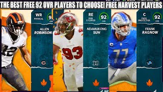 THE BEST FREE 92 OVR HARVEST PLAYERS TO CHOOSE! THE BEST FREE TURKEY BOWL LEADER TO PICK | MADDEN 22