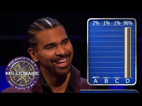 David Haye Enlists Audience Help Over Champagne Glass! | Who Wants To Be A Millionaire