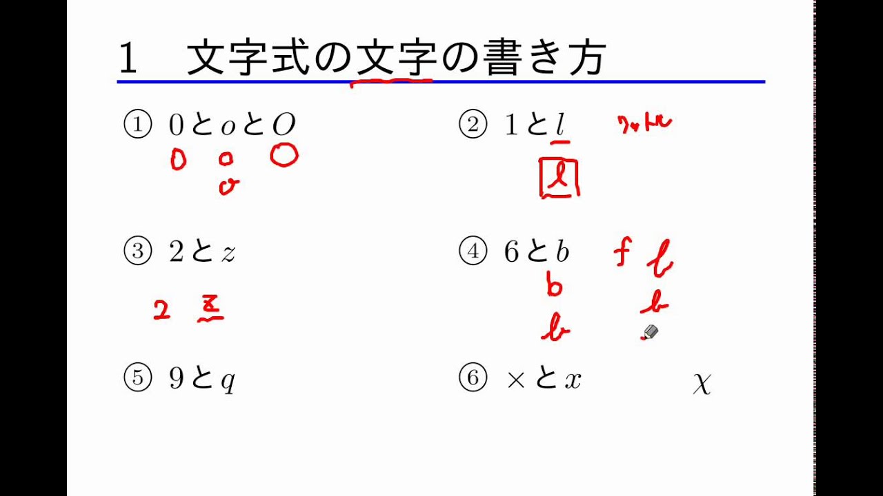 中1数学 文字の式 1 8 文字式の文字の書き方 Youtube