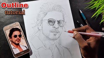 Pathaan Drawing 🔥 || step by step Outline tutorial ( grid method )