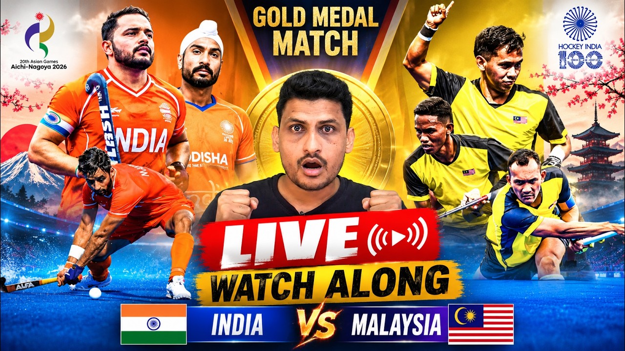 🔴Live - India vs Malaysia final Hockey match -Asian Games 2026 Gold Medal match watch Along