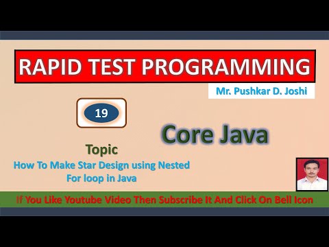 How To Make Star Design using Nested For Loop in Java || Part 19