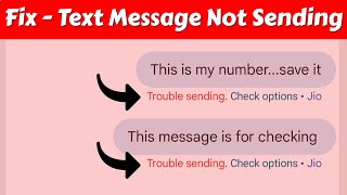 Trouble Sending Check Options Jio,Airtel,Bsnl & Vi | Message Not Sent Problem