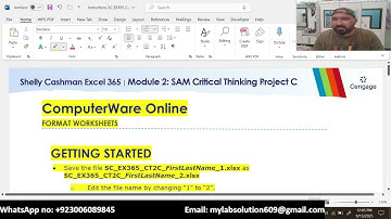 Shelly Cashman Excel 365 | Module 2: SAM Kritisch Denken Project C Computer Ware Online