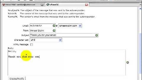 Video 10   How to Setup Webmail AutoResponders