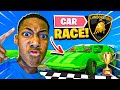 WE RACED AROUND FORTNITE IN LAMBORGHINI !!