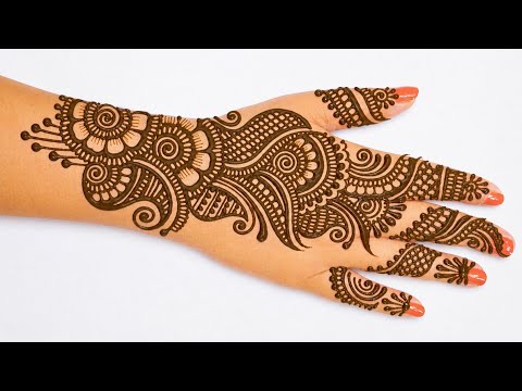 Very beautiful stylish back hand mehndi design | Easy simple mehndi | Mehandi ka design | Mehndi.