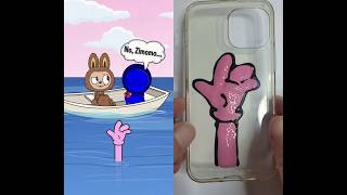 스프런키 라부부 X 제빈 핑크핸드로 아이폰 케이스 꾸미기🖐🖐🖐🖐🖐🖐🖐