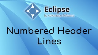 Numbered Header Lines in Eclipse by Advantage Software
