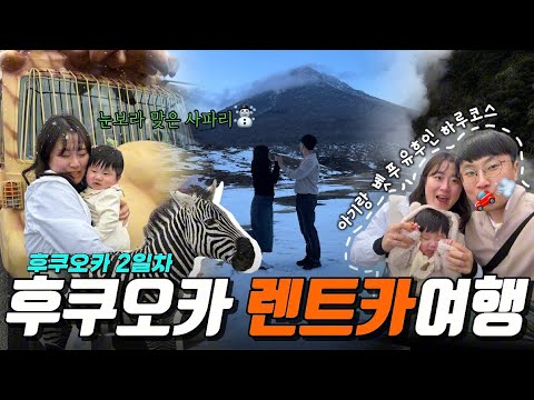 후쿠오카 렌트카 여행 ep.2🚗 눈보라 속 사파리와 3시간 정체❄️ 6개월 아기랑 현실 육아 브이로그