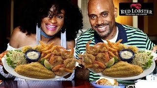 ALL YOU CAN EAT SHRIMP AT RED LOBSTER! WHO WANTS A YUMMY BITE?! MUKBANG EATING SHOW!
