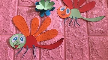 hướng dẫn cắt dán con chuồn chuồn nước bằng giấy thủ công vô cùng dễ