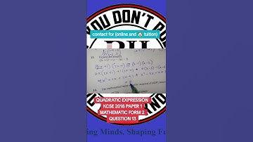 KCSE 2018 PAPER 1MATHEMATIC FORM 3 QUESTION 13 #mrbeast #kcsemadeeasy