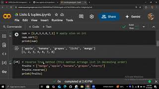 We covered the List and tuples in python