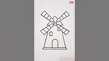 How to draw a Windmill easily #howtodraw #windmill  #howto #kidsdrawing #viral #art