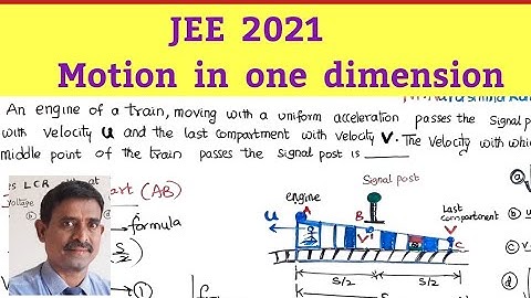 An engine of a train moving with  uniform acceleration passes signal post with velocity  u|JEE2021
