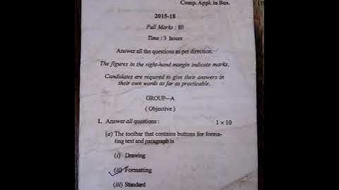 Computer Application in Business b.com(honours)C10(343)semester4(2015-18)vbu UG