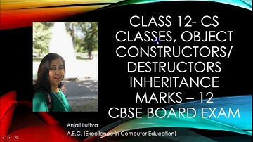 Classes, Objects, Constructor/Destructor, Inheritance Question 2 in 12 CS