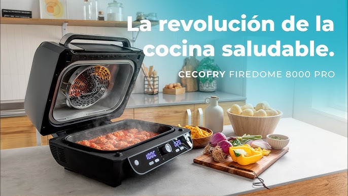 Cecotec Freidora de Aire sin Aceite, Horno y Grill de 11 L Cecofry  FoodCourt 11000 Connected C. 1850 W, Diseño 3 en 1, Sincronización, 8 Modos  de Cocción Preestablecidos, APP y Wifi