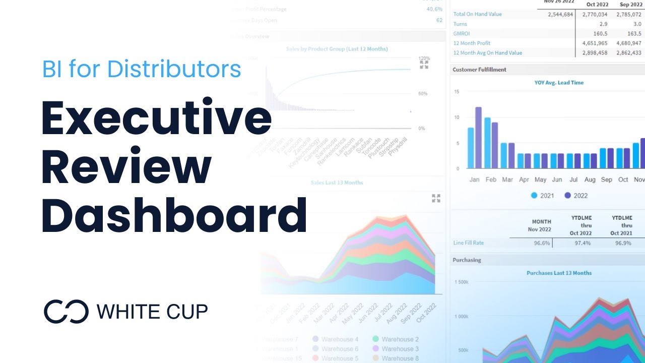 Executive Review Dashboard | White Cup - CRM and Business Intelligence Software for Distributors