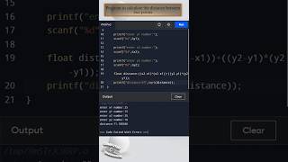 How to calculate the distance between two points in c language #12program