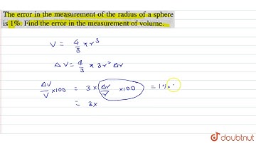 The error in the measurement of the radius of a sphere is `1%`. Find the error in the measuremen...