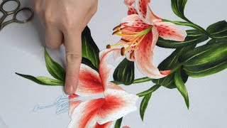 Easy and Beautiful Hand Embroidery Designs - Embroidering a Lily Flower - Hand Embroidery Art