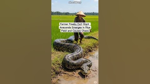 Farmer Freaks Out! Giant Anaconda Emerges in Rice Field and Causes Chaos.
