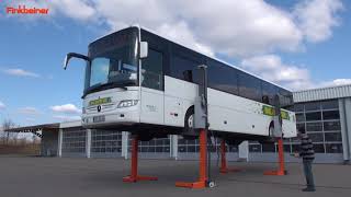 Ehb1005Dc 5T Bus Auf Mobilen Radgreifern, Bus On Mobile Column Lift Finkbeiner Lifting Systems