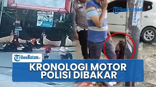 Detik-detik Wanita Diduga ODGJ Bakar Motor Polisi di Labuhanbatu
