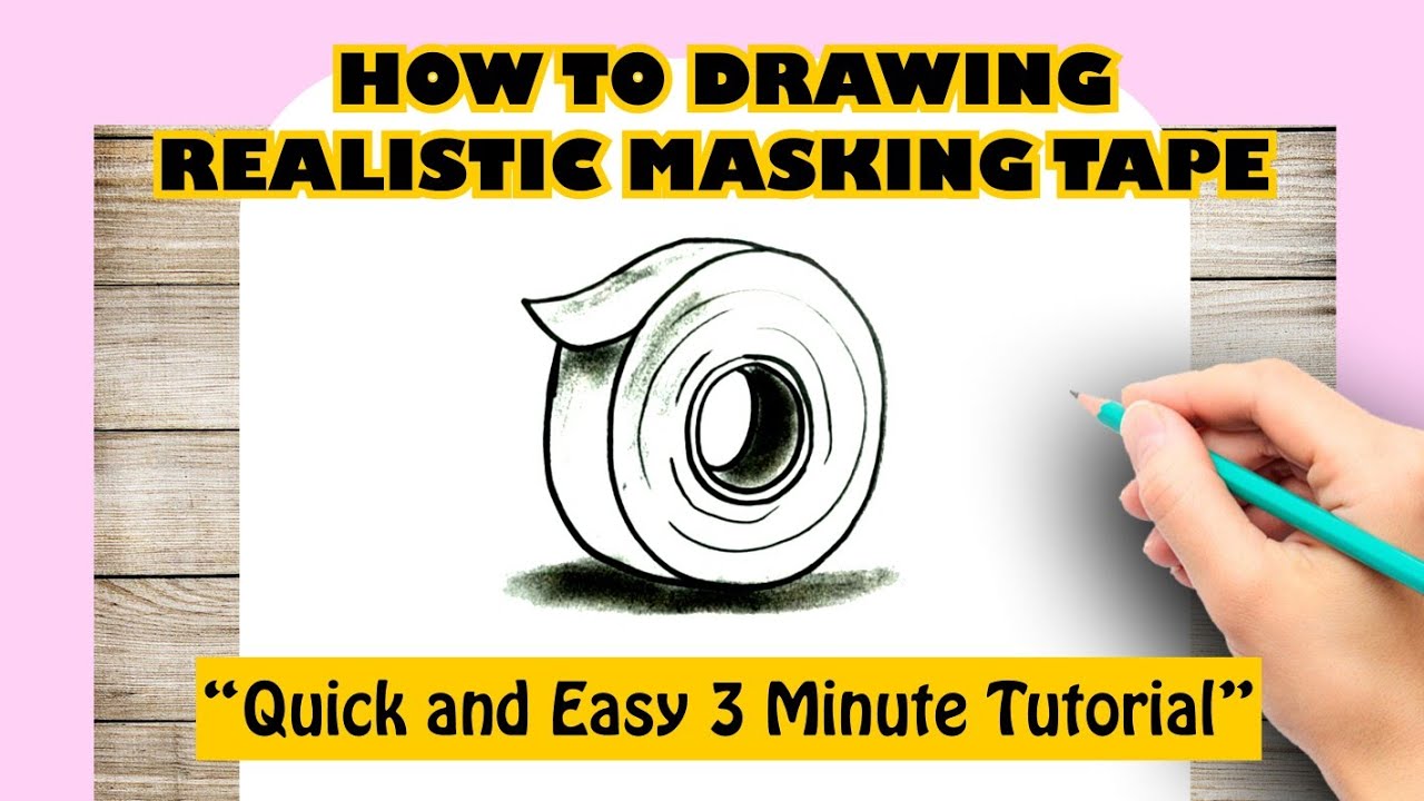HOW TO DRAWING EASY REALISTIC MASKING TAPE YouTube