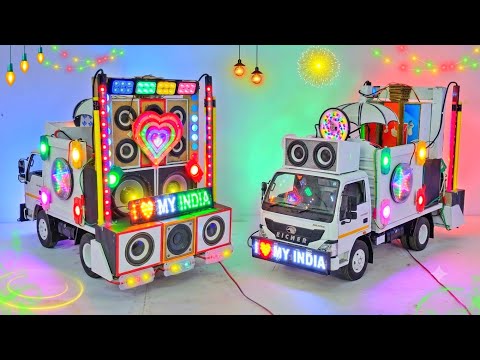 15 August Special Mini Dj Setup Loading At-home | how to make make cardboard Dj truck | dj wala, dj