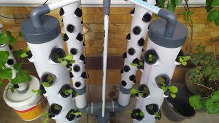 DIY : Vertical Hydroponic System using 4 Towers (Part 1) || hydroponic farming at home